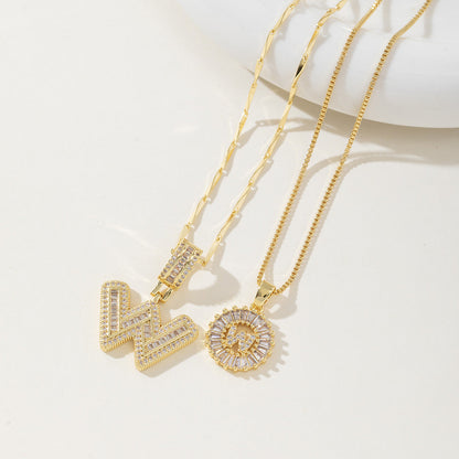 AISHA - Elegant 2-Pack Initial Pendant Necklaces