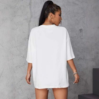 Sierra | Oversized T-shirt til kvinder med rund hals i afslappet pasform | Hvid T-shirt