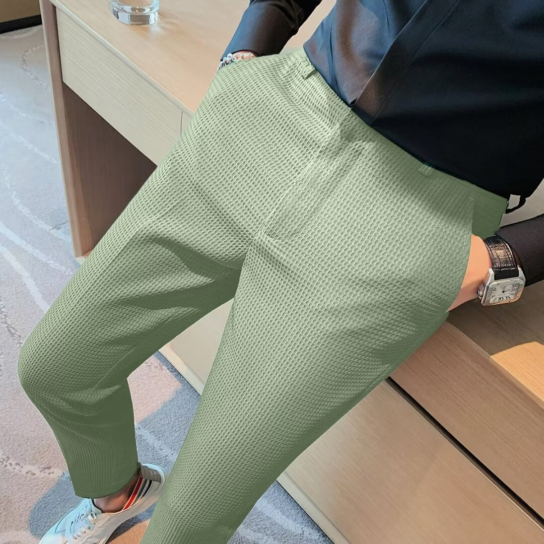 Oliver | Men Textured Slim Fit Dress Trousers