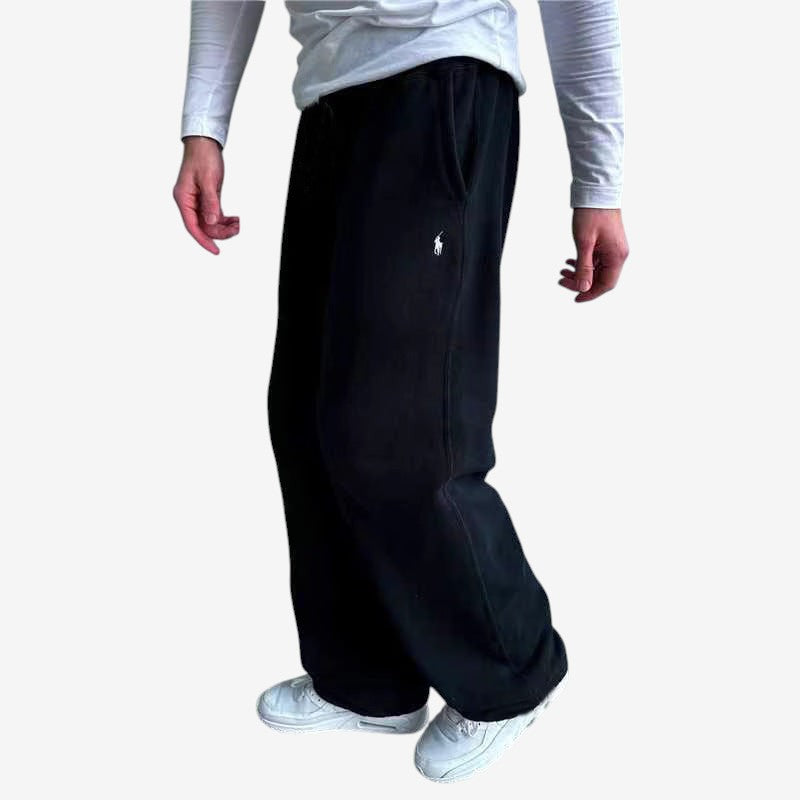 Robert – Pantalon de jogging en polaire à jambe large avec poches