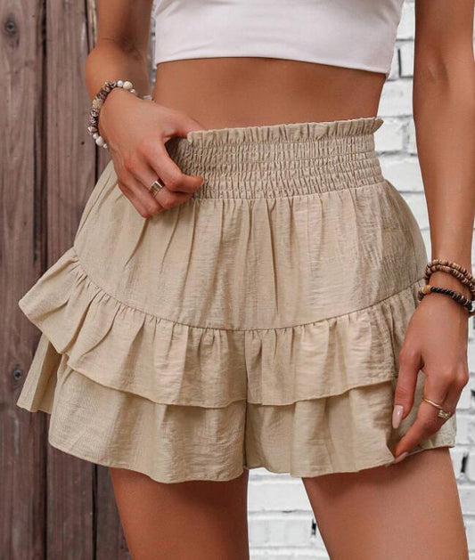 JAMET - Casual Ruffle Tiered Boho Skorts