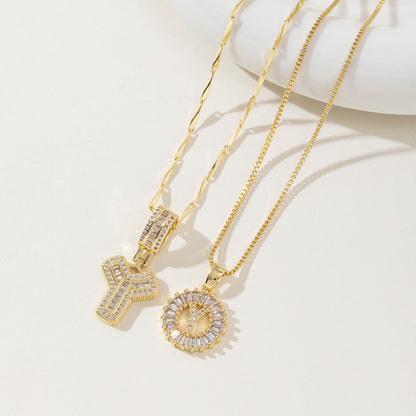AISHA - Elegant 2-Pack Initial Pendant Necklaces