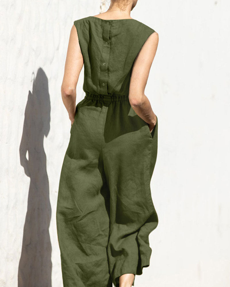 Chloé – Combinaison sans manches à jambes larges femme