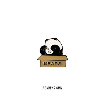 Panda Flower Brooch Cute Gift Badge Cartoon Brooches