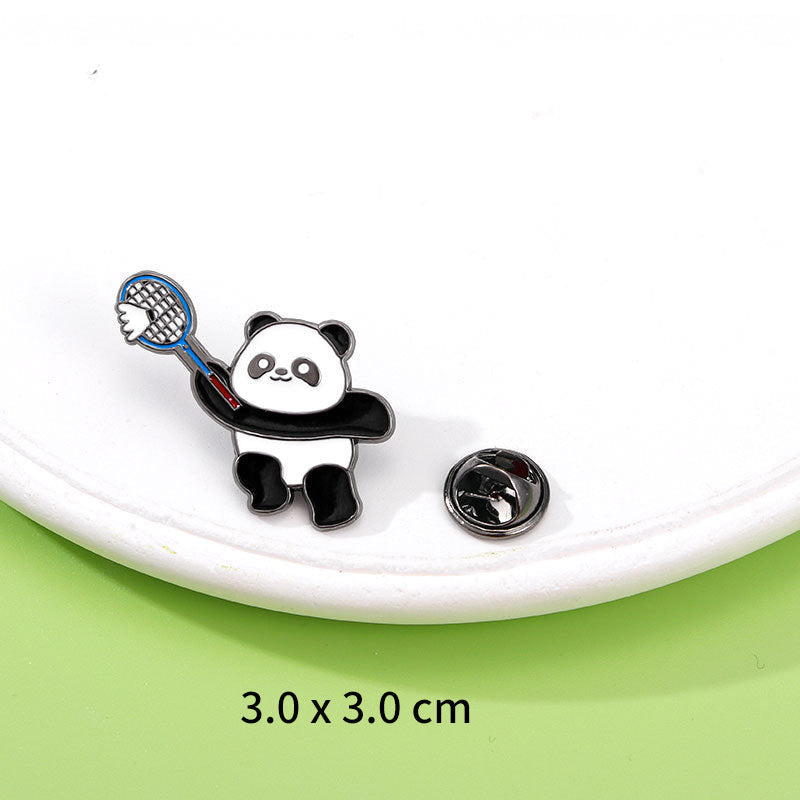 Panda Flower Brooch Cute Gift Badge Cartoon Brooches