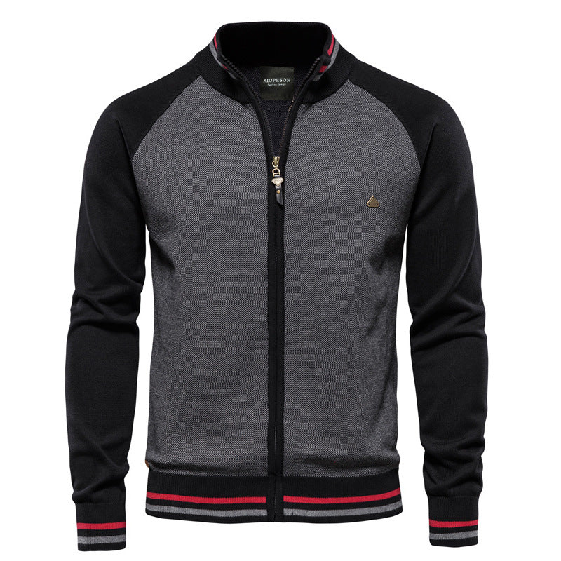 Ravello – Zip Knit Cardigan With Stand Collar