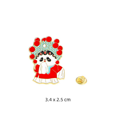 Panda Flower Brooch Cute Gift Badge Cartoon Brooches