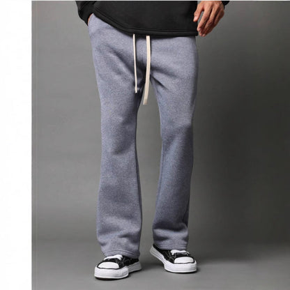 Men’s Flared Sweatpants Comfort Fit Soft Cotton Fleece Relaxed Stylish Casual Loungewear Trousers