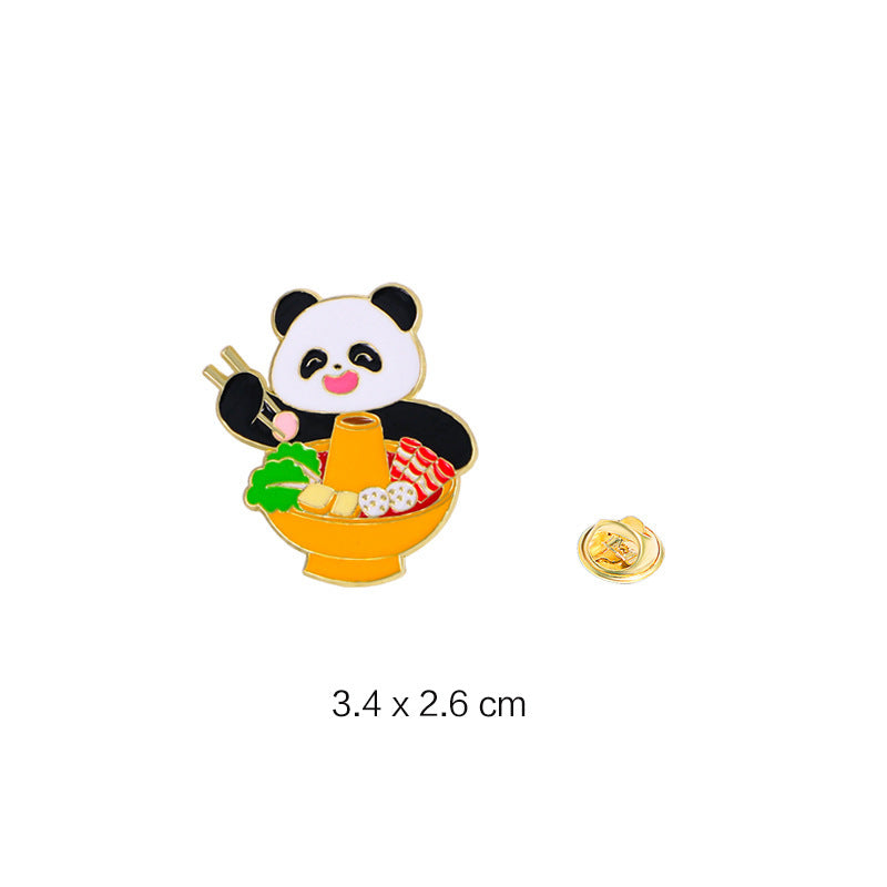 Panda Flower Brooch Cute Gift Badge Cartoon Brooches