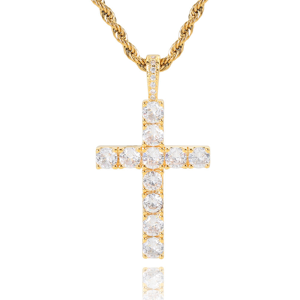 Collana Elegante Classica con Croce in Oro