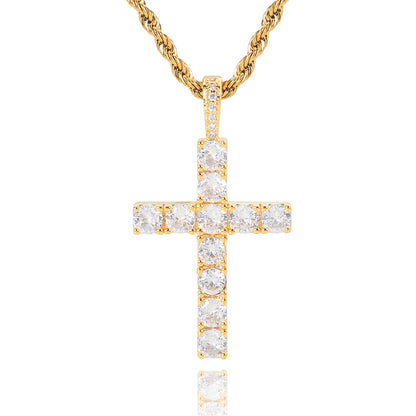 Collana Elegante Classica con Croce in Oro