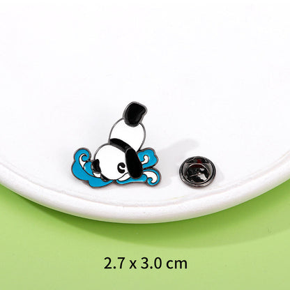 Panda Flower Brooch Cute Gift Badge Cartoon Brooches