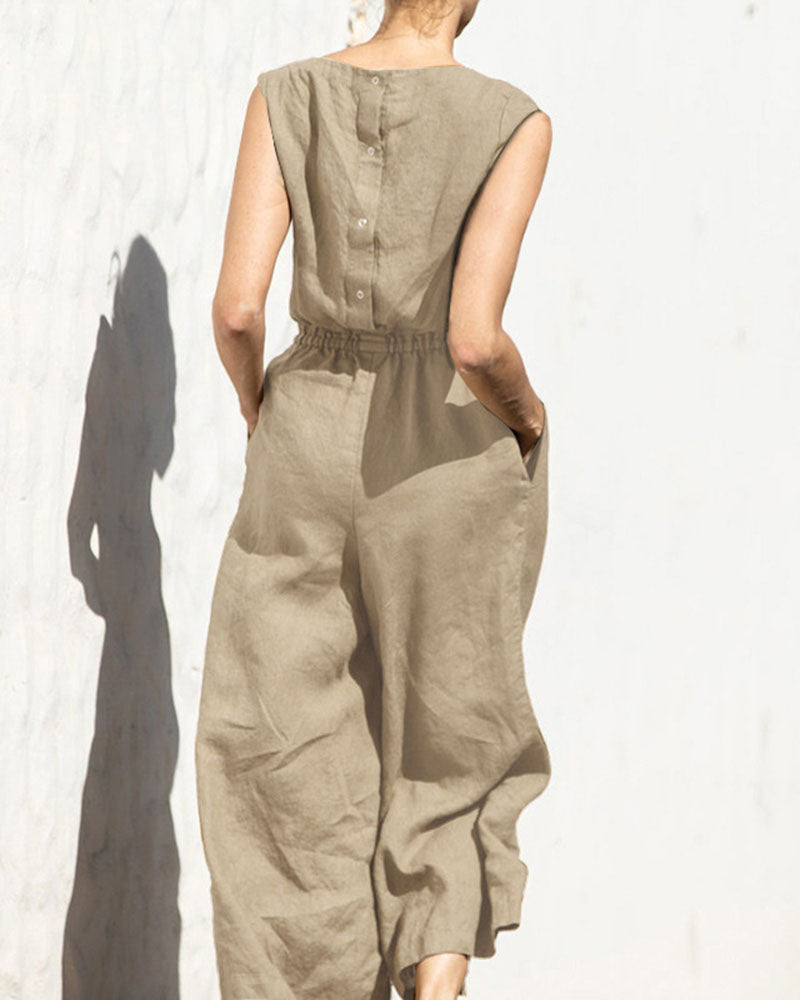 Chloé – Combinaison sans manches à jambes larges femme