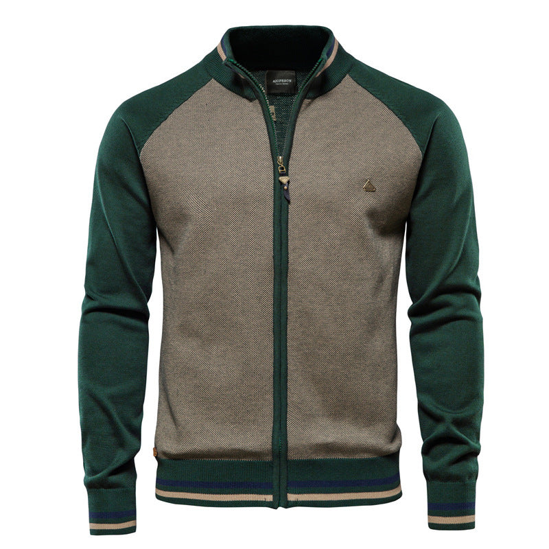 Ravello – Zip Knit Cardigan With Stand Collar