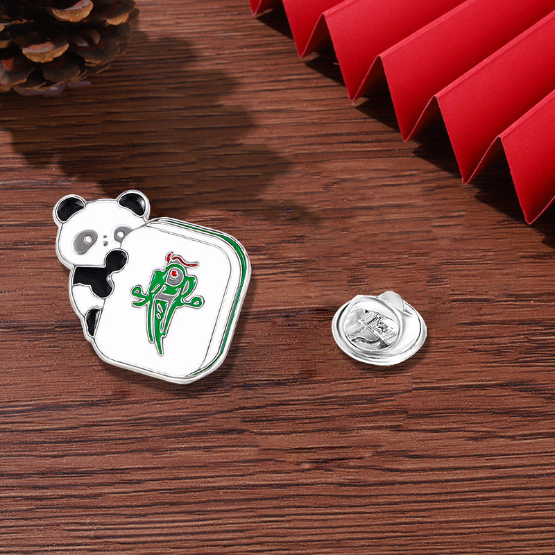 Panda Flower Brooch Cute Gift Badge Cartoon Brooches