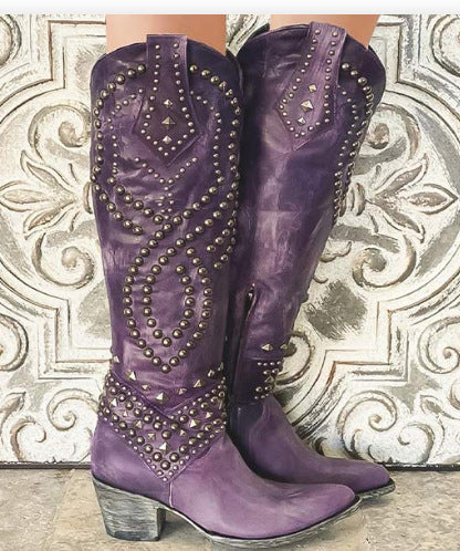 Women’s Vintage High-Cut Boots – Retro Edge – Statement Style