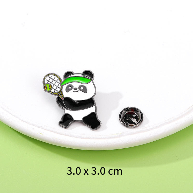 Panda Flower Brooch Cute Gift Badge Cartoon Brooches