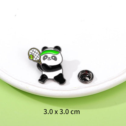 Panda Flower Brooch Cute Gift Badge Cartoon Brooches