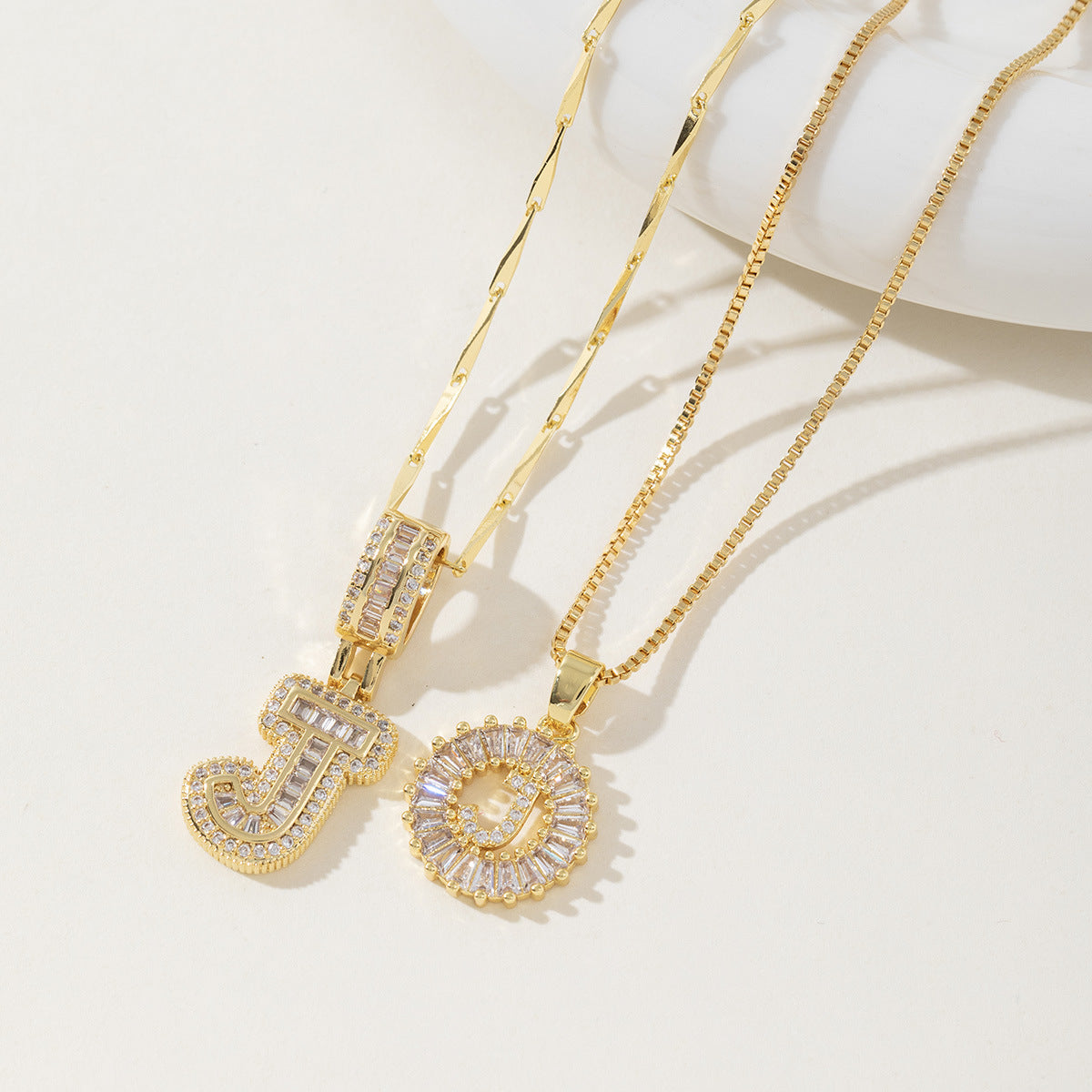 AISHA - Elegant 2-Pack Initial Pendant Necklaces