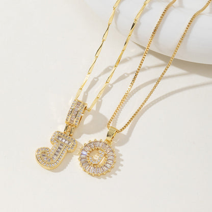 AISHA - Elegant 2-Pack Initial Pendant Necklaces