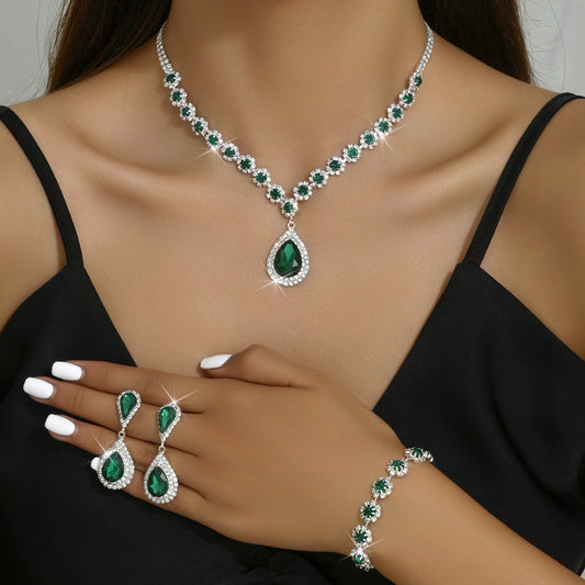 Ensemble de bijoux en strass électroplaqués