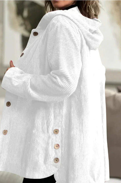 Cordia | Corduroy Hooded Cardigan