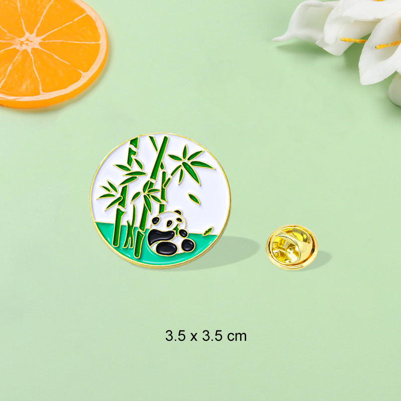 Panda Flower Brooch Cute Gift Badge Cartoon Brooches