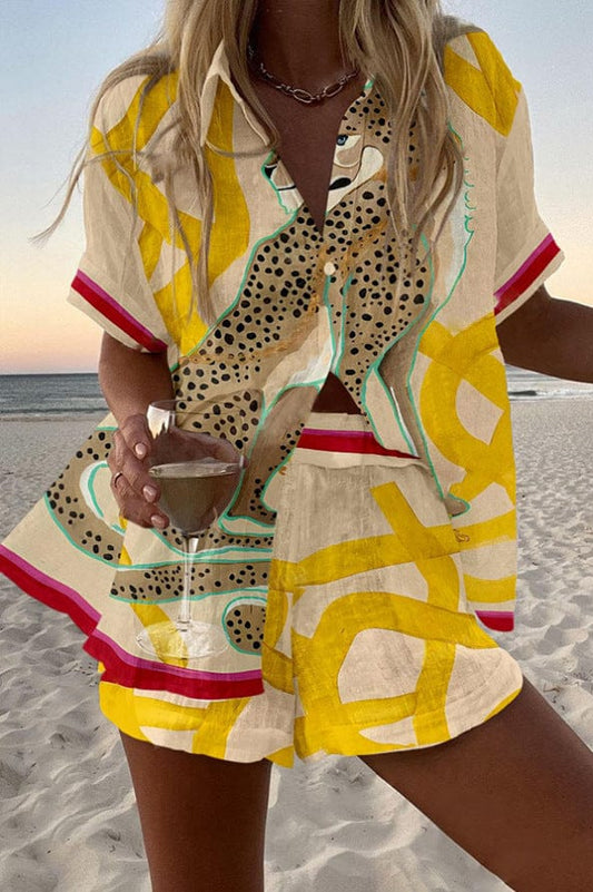 Conjunto Praia de linho e algodão