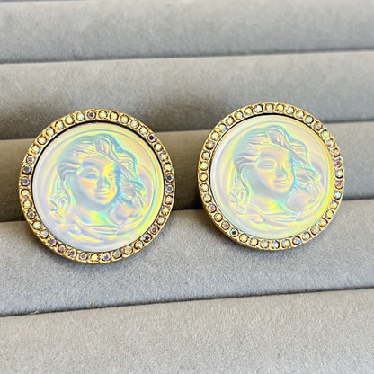Gold Sweet Glass Angel Opal Brooch Necklaces