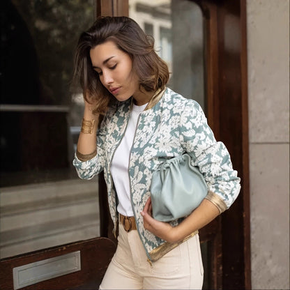 Floriana - Womens Floral Bomber Jacket