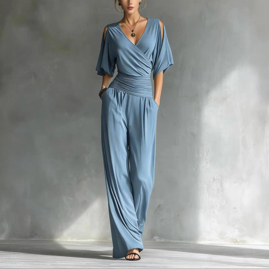 Elena | Wrap V-Neck Jumpsuit