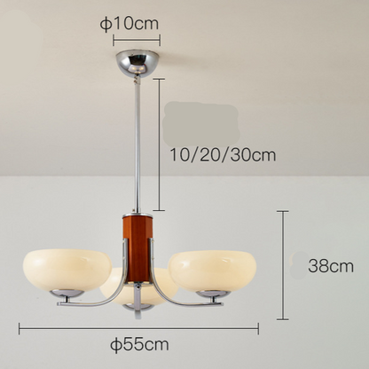 Lunaro | Bauhaus Pendelleuchte mit 3/5 Opalglas-Köpfen