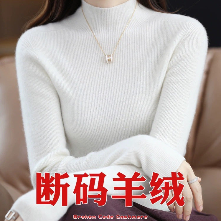 Bottoming Shirt Wool Sweater Women's Autumn and Winter Wool Half-turtleneck Inner Sweater Slim-fit