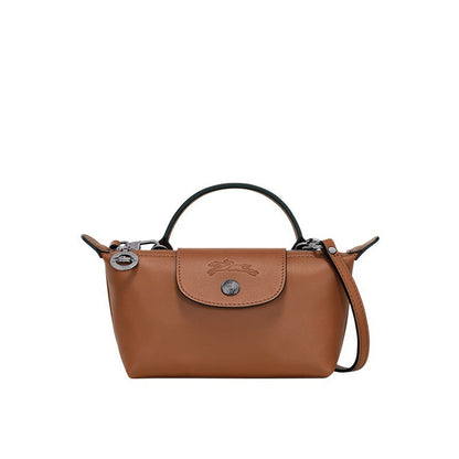 Mini Læder Longchamp Taske - Brun
