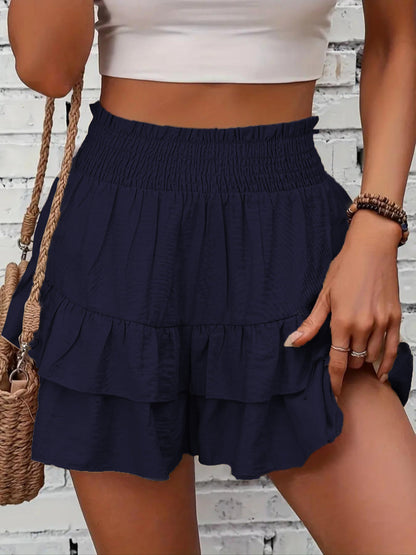JAMET - Casual Ruffle Tiered Boho Skorts