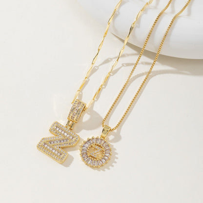 AISHA - Elegant 2-Pack Initial Pendant Necklaces
