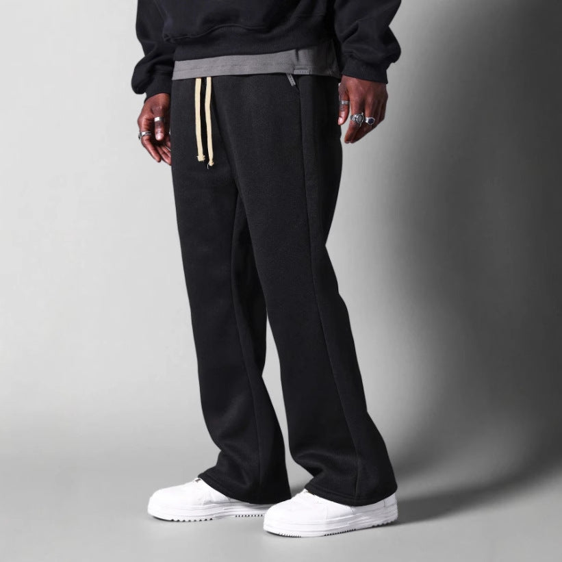 Men’s Flared Sweatpants Comfort Fit Soft Cotton Fleece Relaxed Stylish Casual Loungewear Trousers