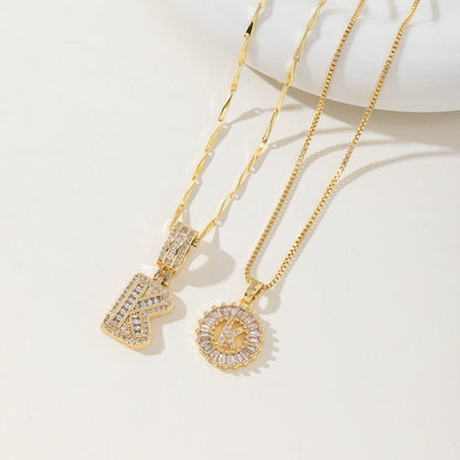 AISHA - Elegant 2-Pack Initial Pendant Necklaces
