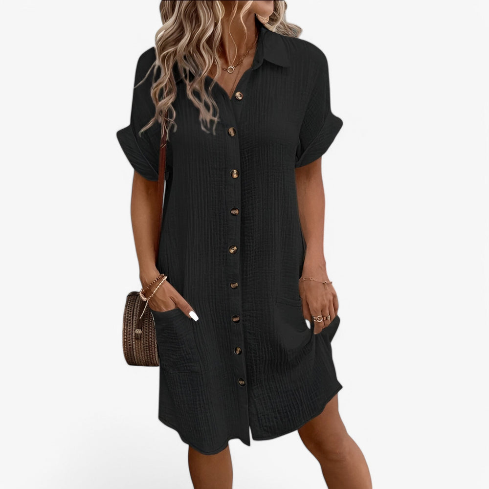 Robe femme boutonnée devant longueur genou