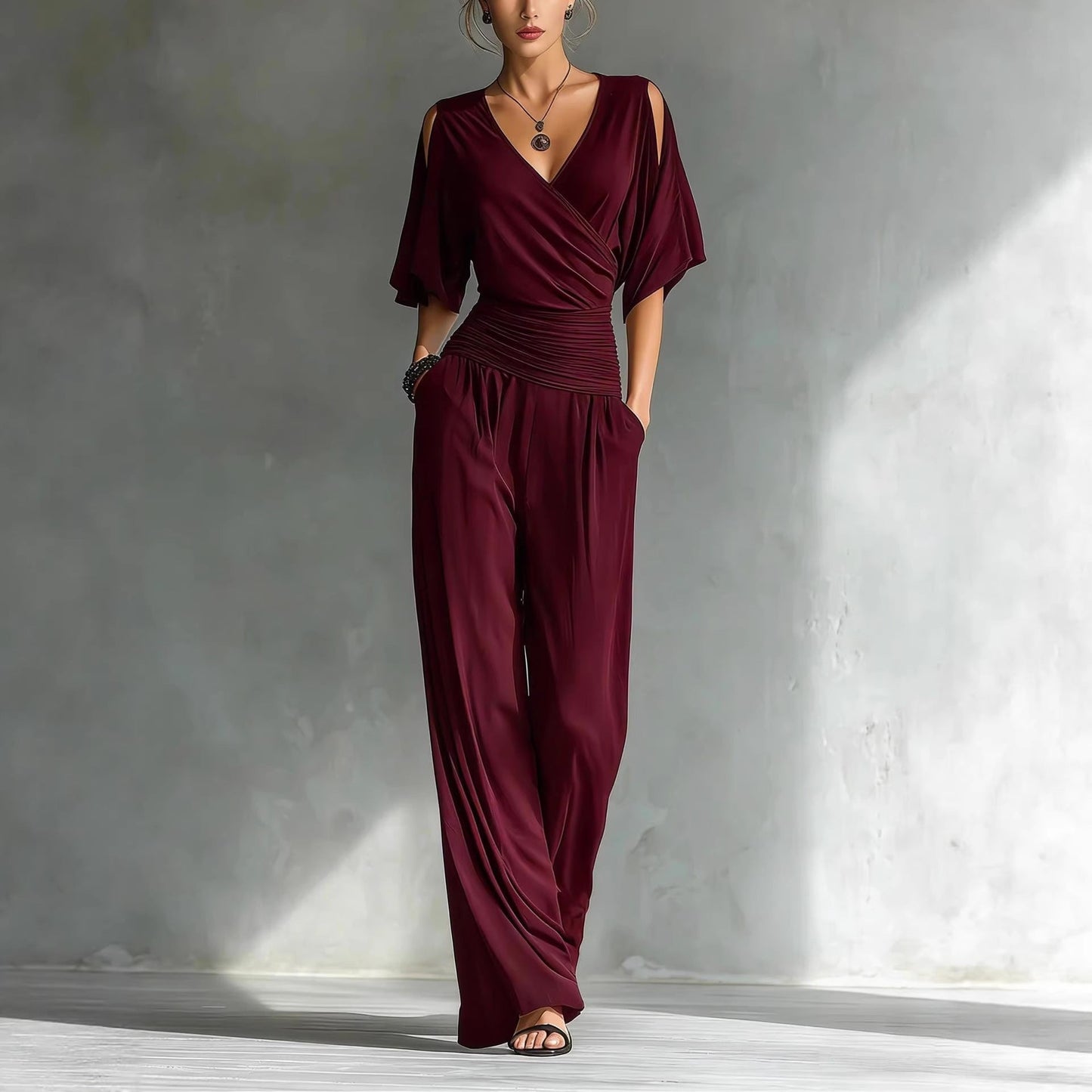 Elena | Wrap V-Neck Jumpsuit