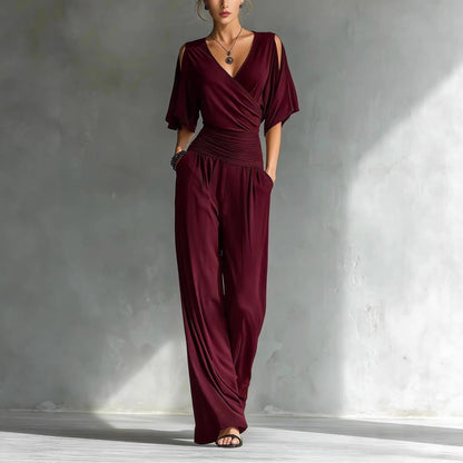 Elena | Wrap V-Neck Jumpsuit