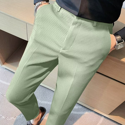 Oliver | Men Textured Slim Fit Dress Trousers
