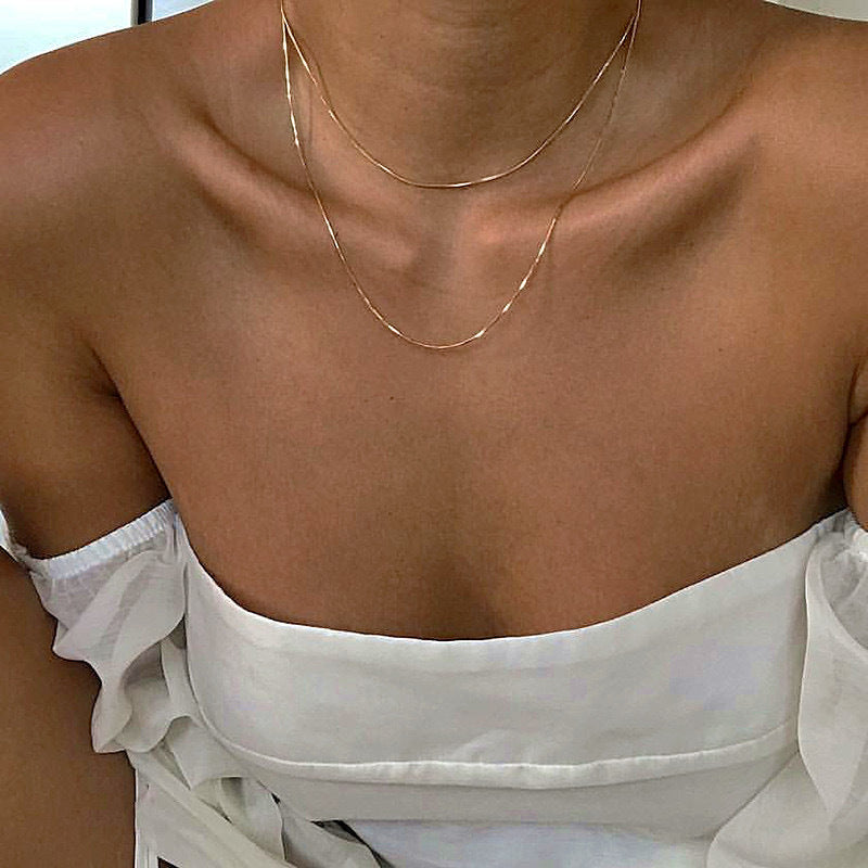 Chain Soft Snake Bone Double Layer Necklaces
