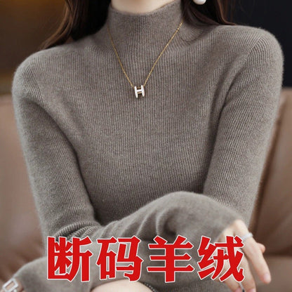 Bottoming Shirt Wool Sweater Women's Autumn and Winter Wool Half-turtleneck Inner Sweater Slim-fit