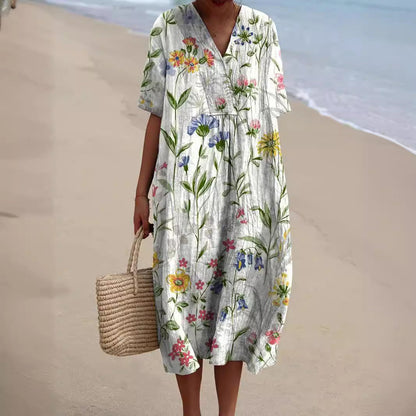 Buntes Sommerkleid Damen mit Blumen