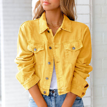 Damen Gekürzt Jacke | Knopfverschluss