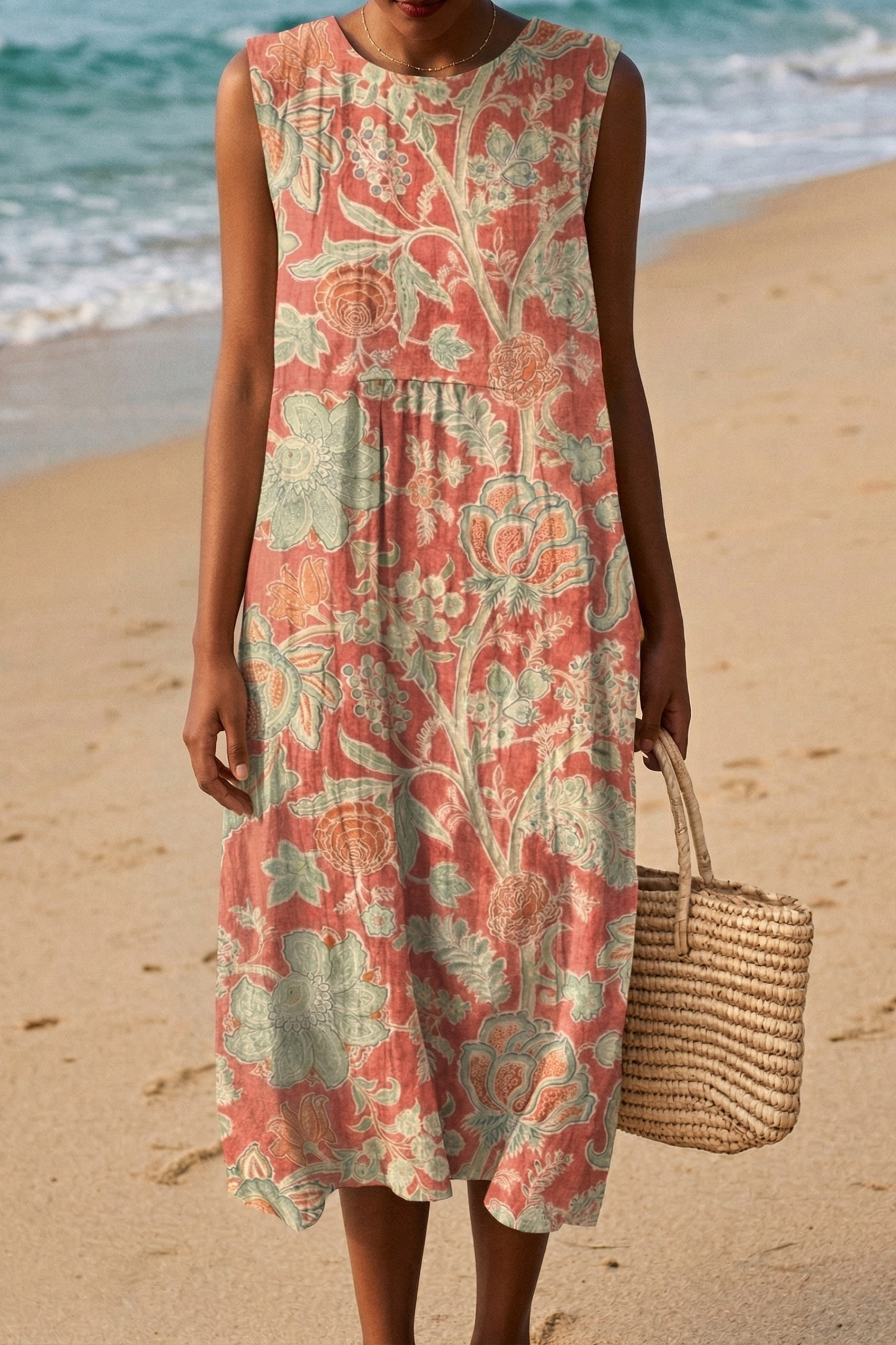 Robe Raya Everyday Tie-Back – Robe Midi Décontractée et Élégante