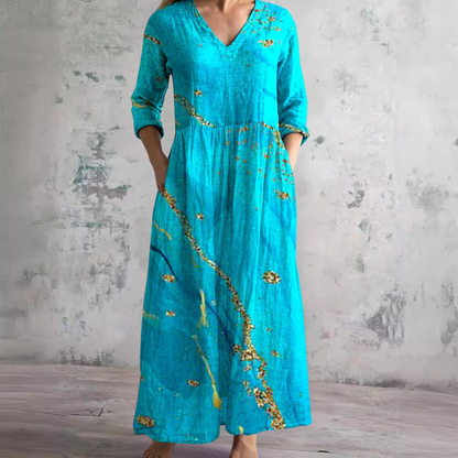 Damen Sommerkleid mit Blumenmuster | Maxi