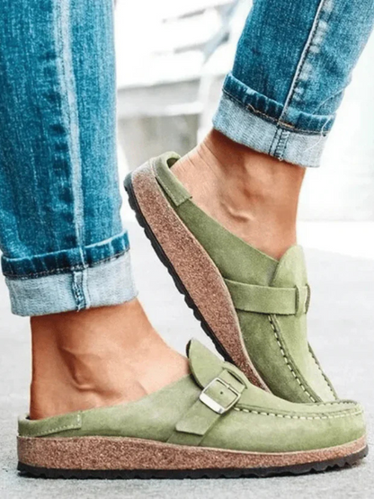 Siobhan | Suede Buckle Clogs