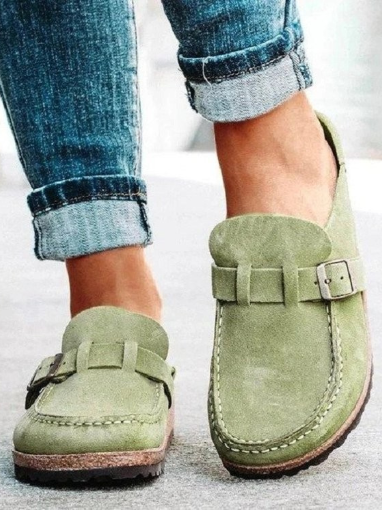 Siobhan | Suede Buckle Clogs